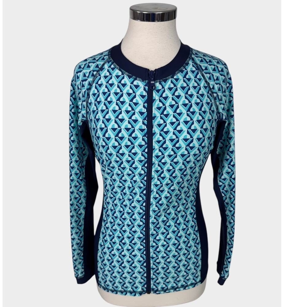 Helen Jon Medium UPF 50 Full Zip Swim Long Sleeve Cover Up